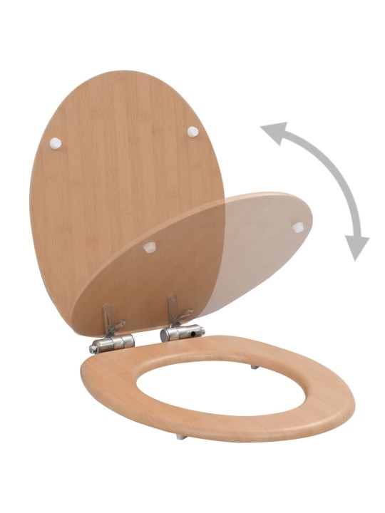 WC sedátko s funkcí pomalého sklápění 2 ks MDF motiv bambusu