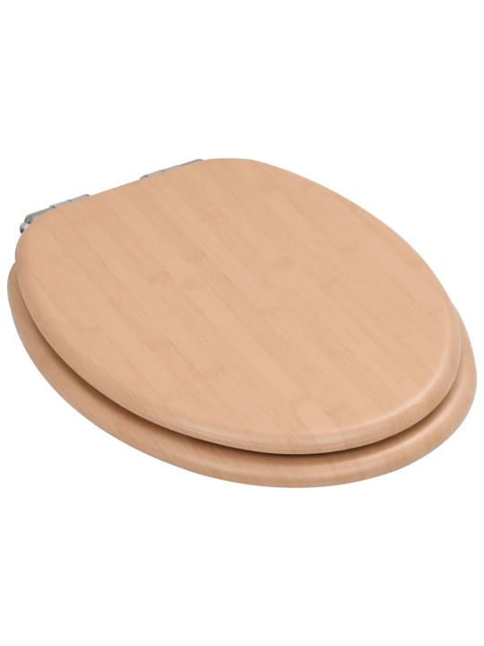WC sedátko s funkcí pomalého sklápění 2 ks MDF motiv bambusu