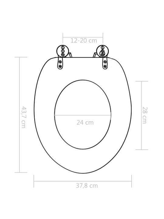 WC sedátko 2 ks s víky MDF motiv bambusu