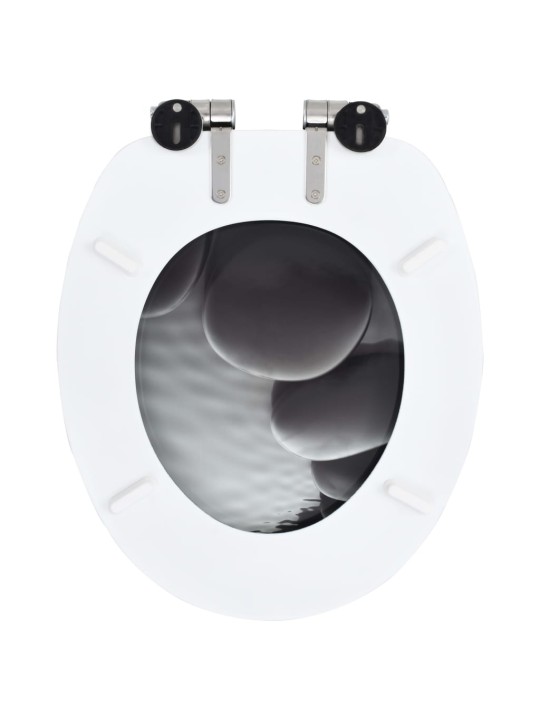 WC sedátko s funkcí pomalého sklápění 2 ks MDF motiv kamínků