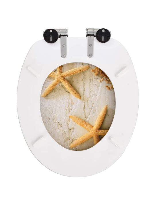 WC sedátko s funkcí pomalého sklápění 2 ks MDF motiv hvězdic