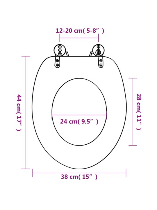 WC sedátko s funkcí pomalého sklápění 2 ks MDF motiv hvězdic