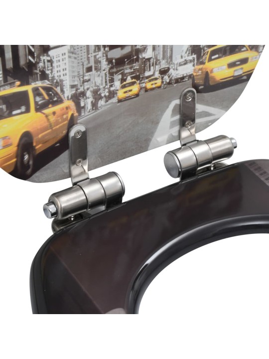 WC sedátko s funkcí pomalého sklápění 2 ks MDF motiv New York