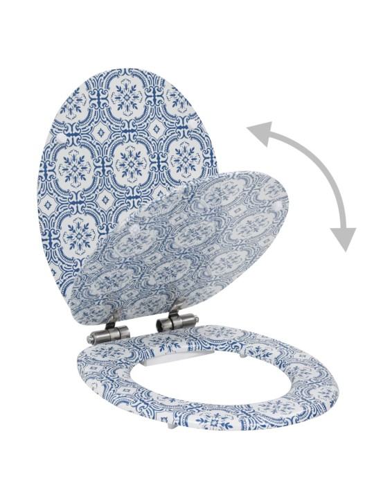 WC sedátko s funkcí pomalého sklápění 2 ks MDF motiv porcelánu