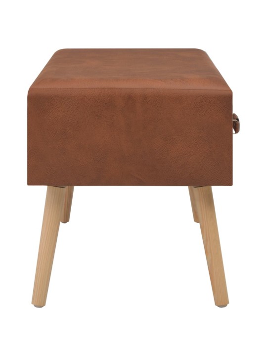 Lavice se zásuvkami 80 cm hnědá umělá kůže