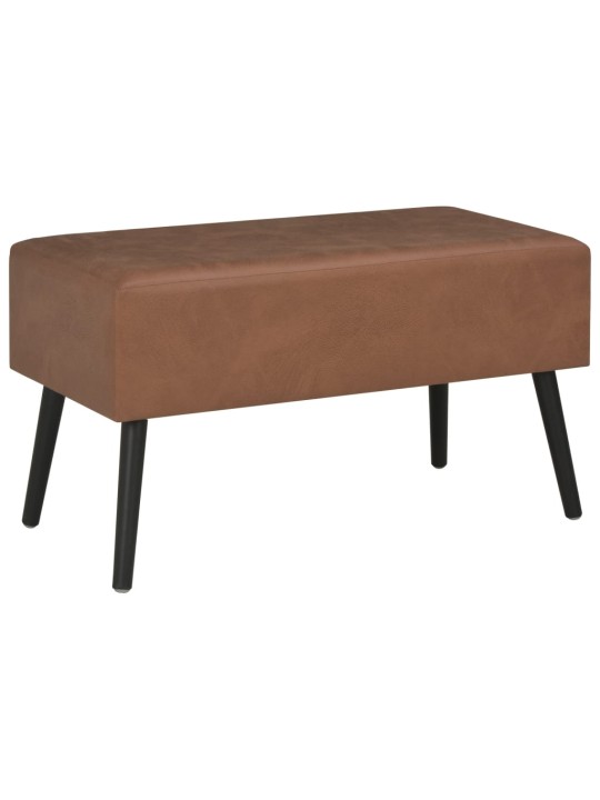Lavice se zásuvkami 80 cm tmavě hnědá umělá kůže