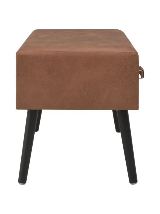 Lavice se zásuvkami 80 cm tmavě hnědá umělá kůže