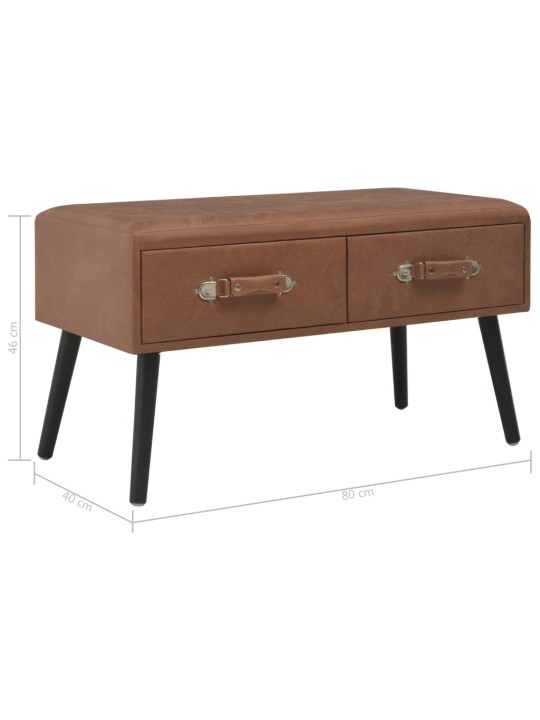 Lavice se zásuvkami 80 cm tmavě hnědá umělá kůže