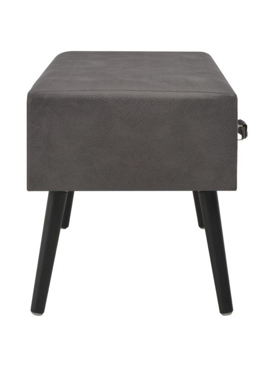 Lavice se zásuvkami 80 cm šedá umělá kůže