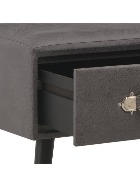 Lavice se zásuvkami 80 cm šedá umělá kůže