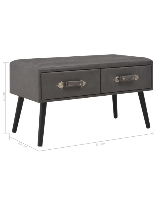 Lavice se zásuvkami 80 cm šedá umělá kůže