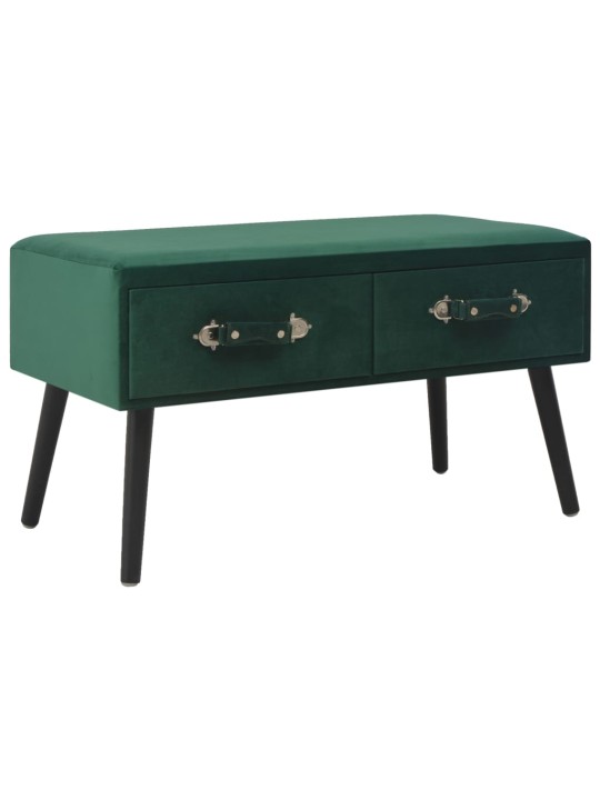 Lavice se zásuvkami 80 cm zelená samet
