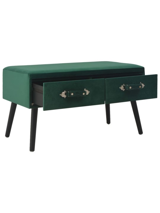 Lavice se zásuvkami 80 cm zelená samet