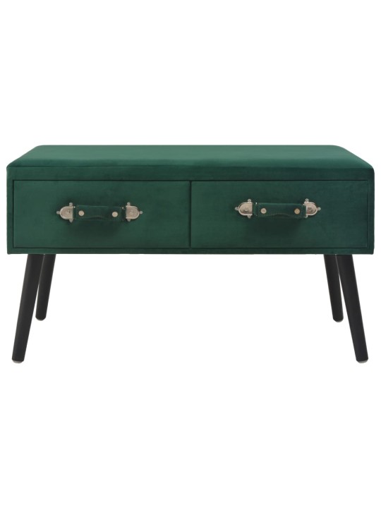 Lavice se zásuvkami 80 cm zelená samet