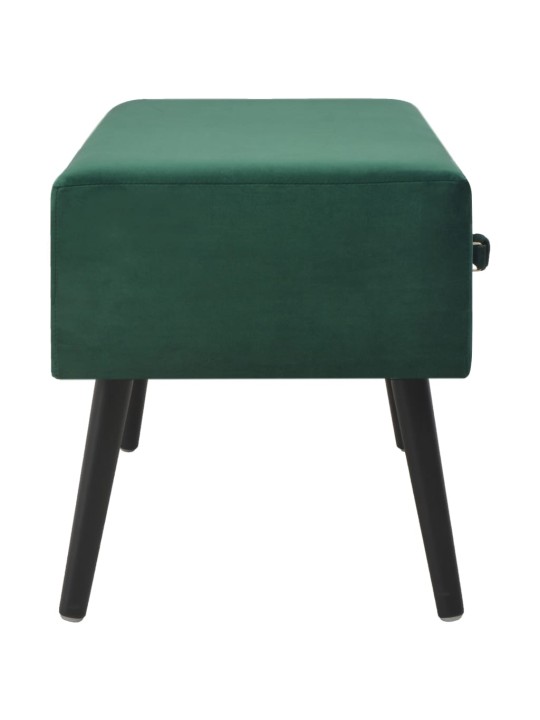 Lavice se zásuvkami 80 cm zelená samet