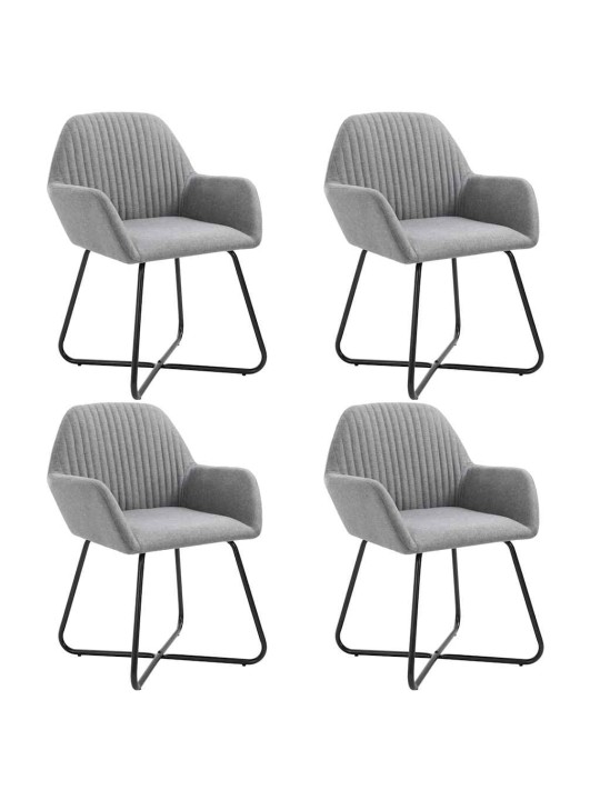 Jídelní židle 4 ks světle šedé textil