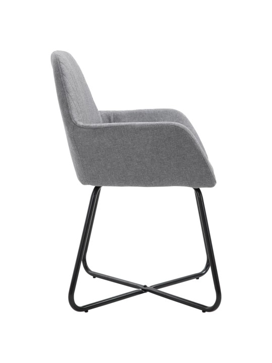 Jídelní židle 4 ks světle šedé textil