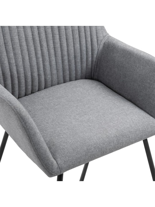 Jídelní židle 4 ks světle šedé textil