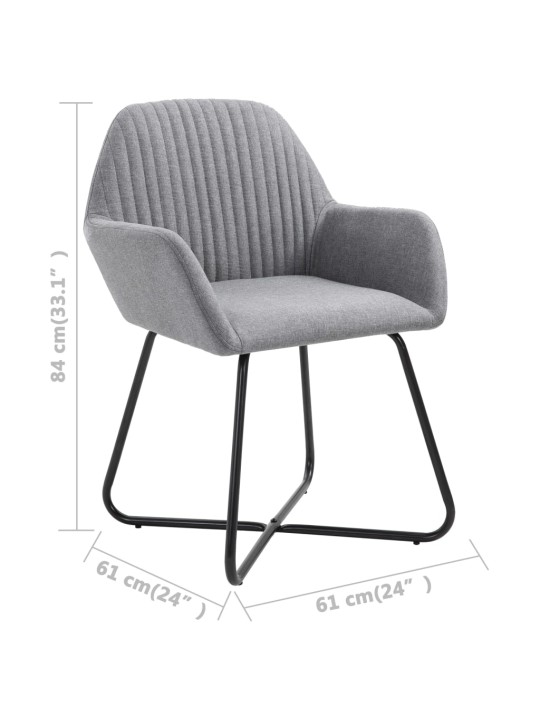 Jídelní židle 4 ks světle šedé textil