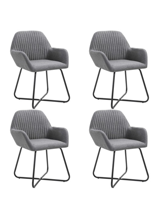 Jídelní židle 4 ks tmavě šedé textil