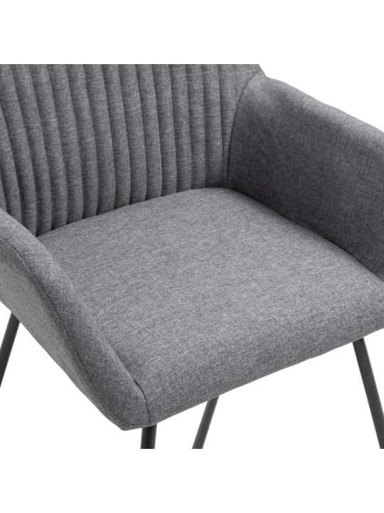 Jídelní židle 4 ks tmavě šedé textil
