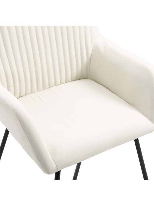 Jídelní židle 4 ks krémové textil