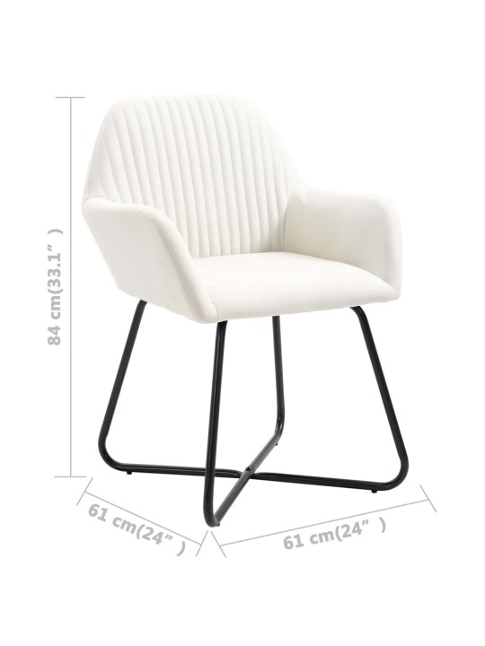 Jídelní židle 4 ks krémové textil