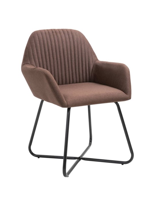 Jídelní židle 4 ks hnědé textil