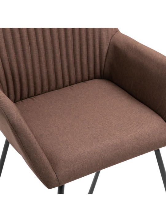 Jídelní židle 4 ks hnědé textil