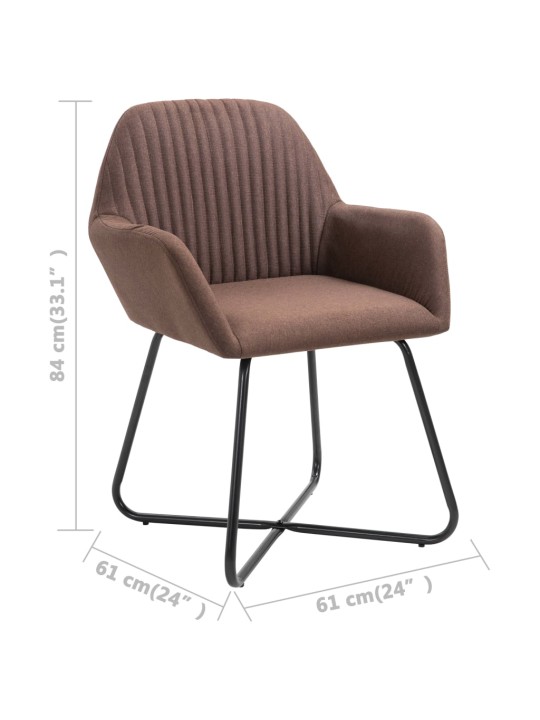 Jídelní židle 4 ks hnědé textil