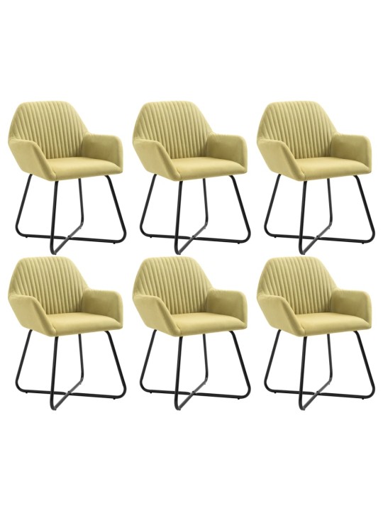 Jídelní židle 6 ks zelené textil