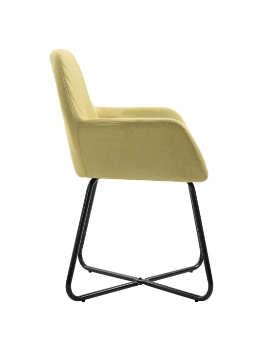 Jídelní židle 6 ks zelené textil
