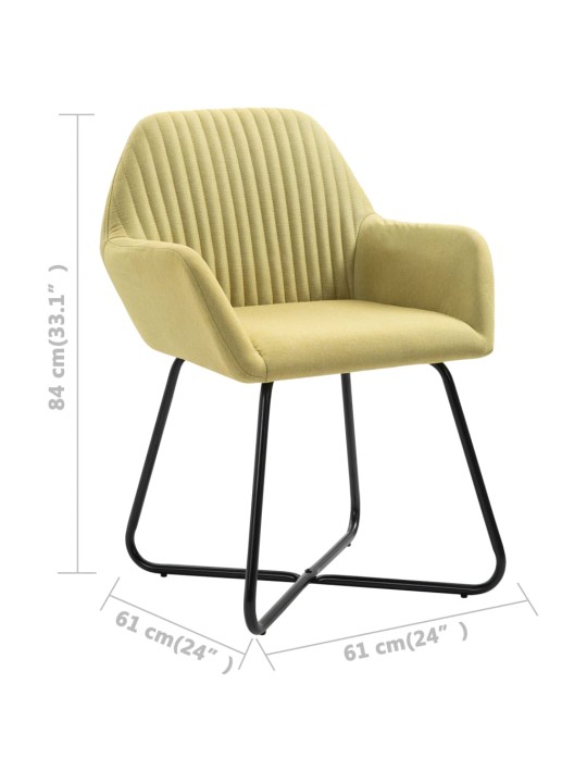 Jídelní židle 6 ks zelené textil