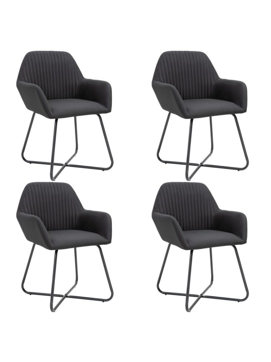 Jídelní židle 4 ks černé textil