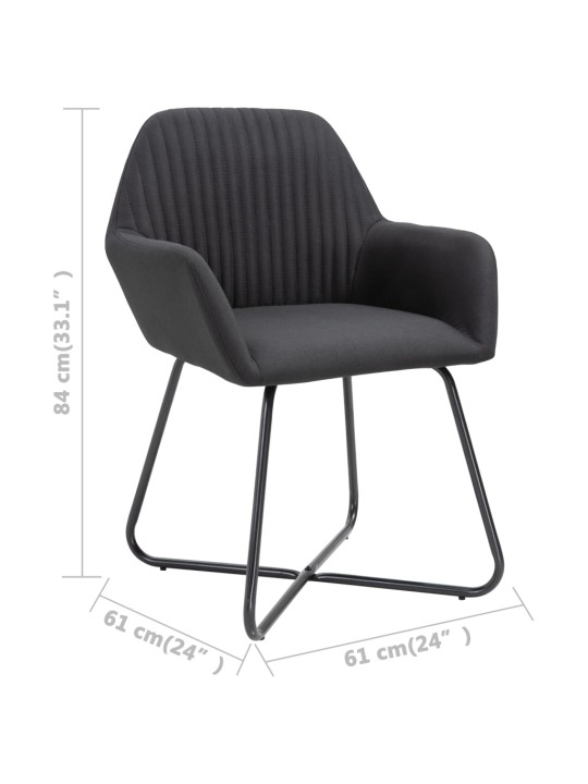 Jídelní židle 4 ks černé textil