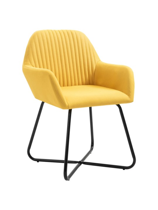 Jídelní židle 4 ks žluté textil
