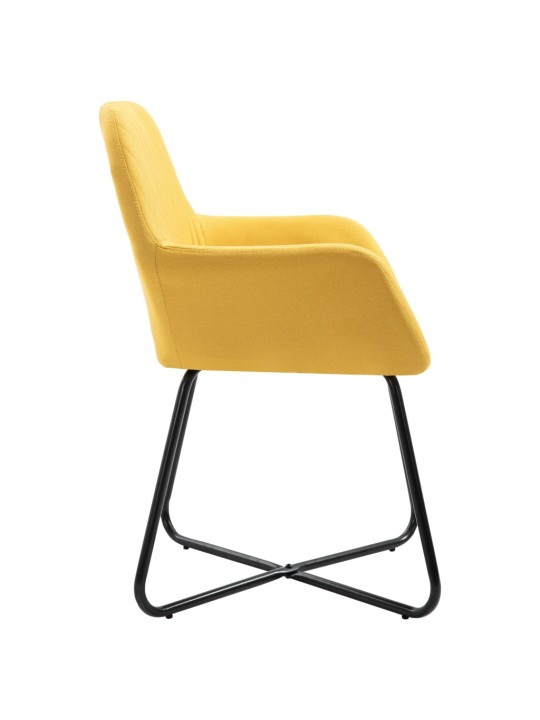 Jídelní židle 4 ks žluté textil