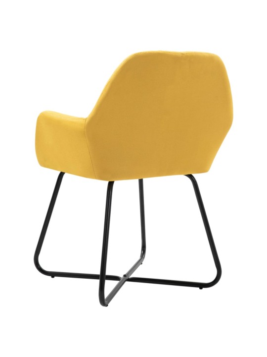 Jídelní židle 4 ks žluté textil