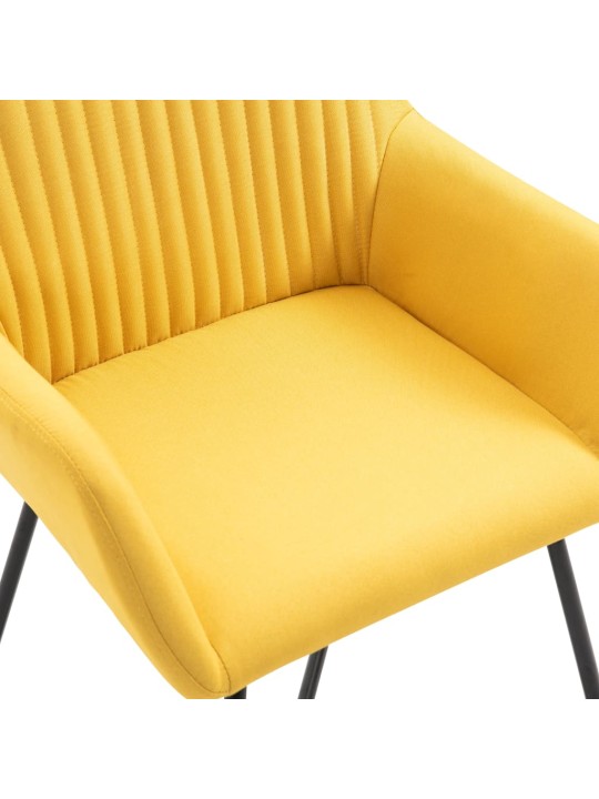 Jídelní židle 4 ks žluté textil