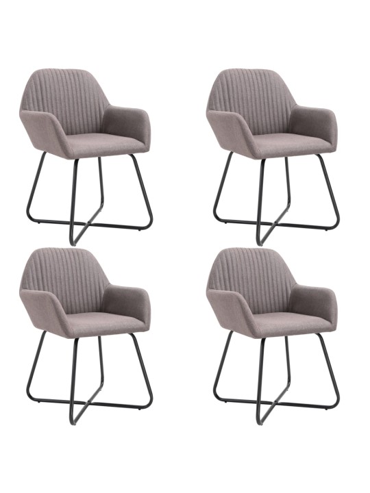 Jídelní židle 4 ks taupe textil