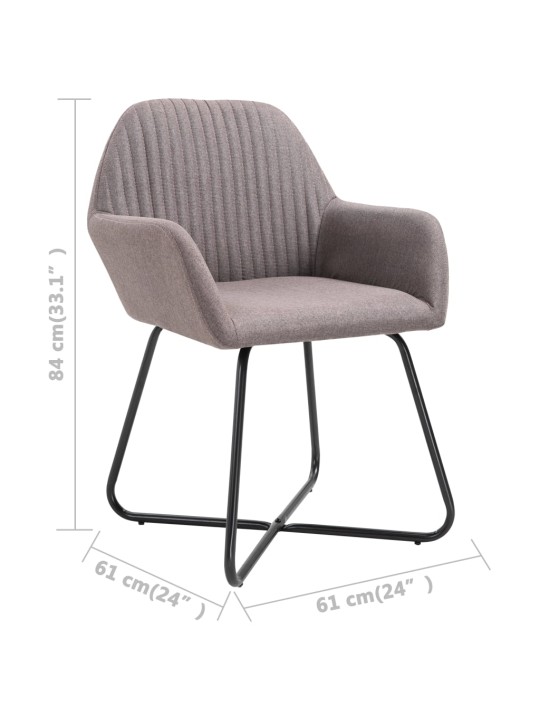 Jídelní židle 4 ks taupe textil