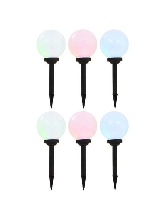 Zahradní solární lampy 6 ks LED kulovité 20 cm RGB