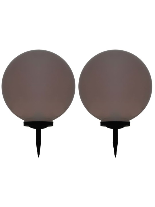 Zahradní solární lampy 2 ks led kulovité 40 cm rgb
