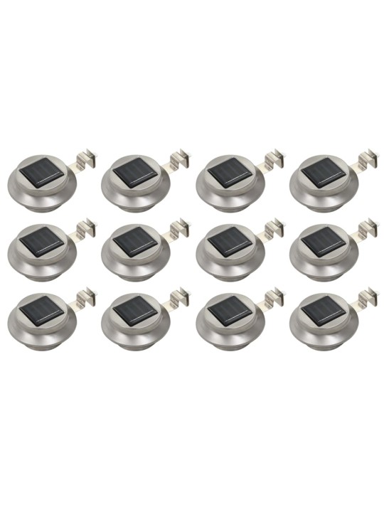 Zahradní solární lampy 12 ks LED kulaté 12 cm bílé