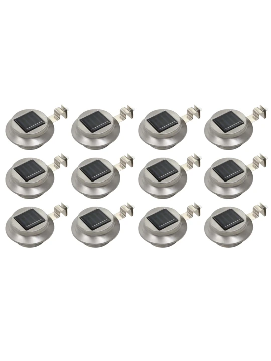 Zahradní solární lampy 12 ks LED kulaté 12 cm bílé