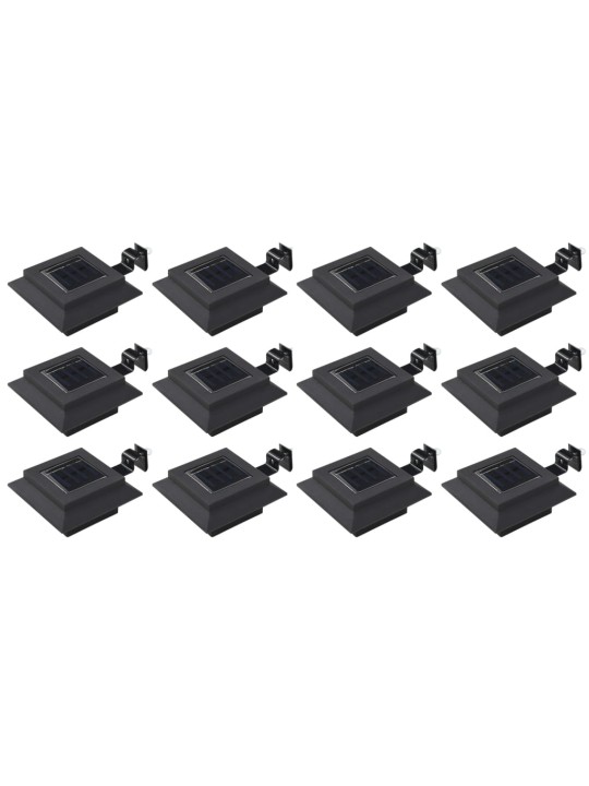 Zahradní solární lampy 12 ks LED čtvercové 12 cm černé