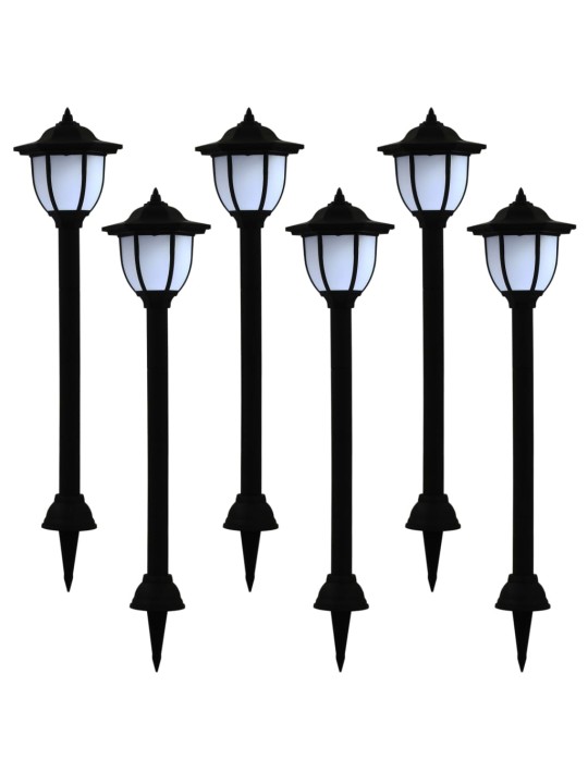 Zahradní solární lampy 6 ks LED černé