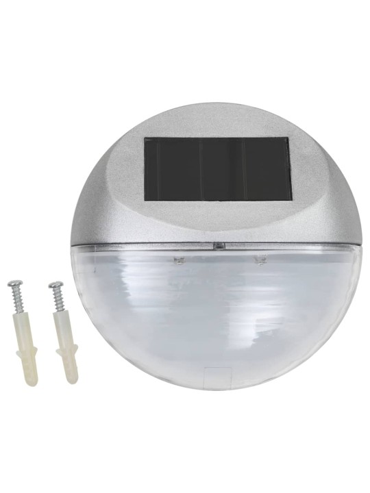 Zahradní nástěnné solární lampy LED 24 ks kulaté stříbrné