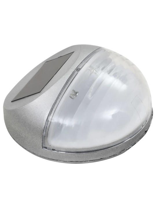 Zahradní nástěnné solární lampy LED 24 ks kulaté stříbrné