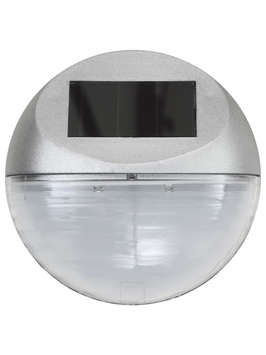 Zahradní nástěnné solární lampy LED 24 ks kulaté stříbrné
